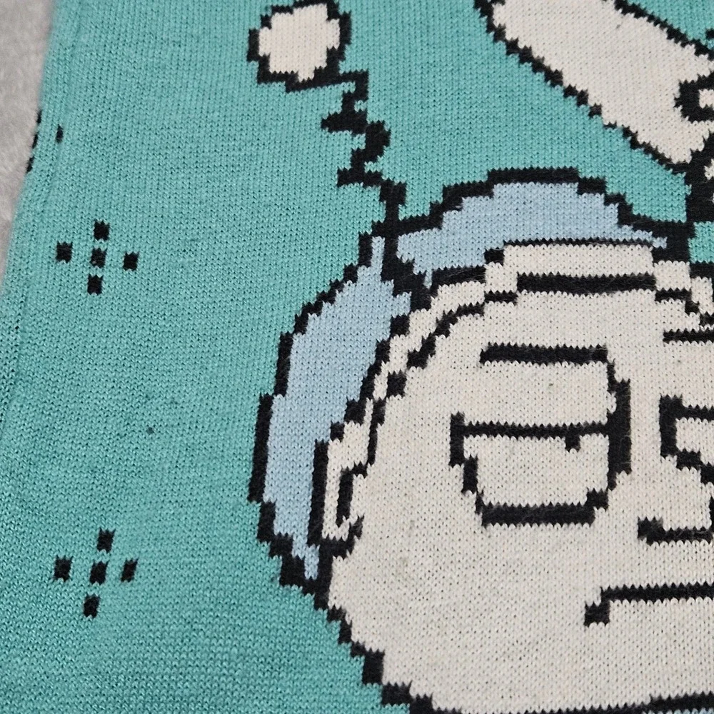 Rick and Morty Peace Among Worlds Ugly Christmas Sweater Adult XS Middle Finger‎